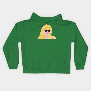 Blond girl with sun glasses Kids Hoodie